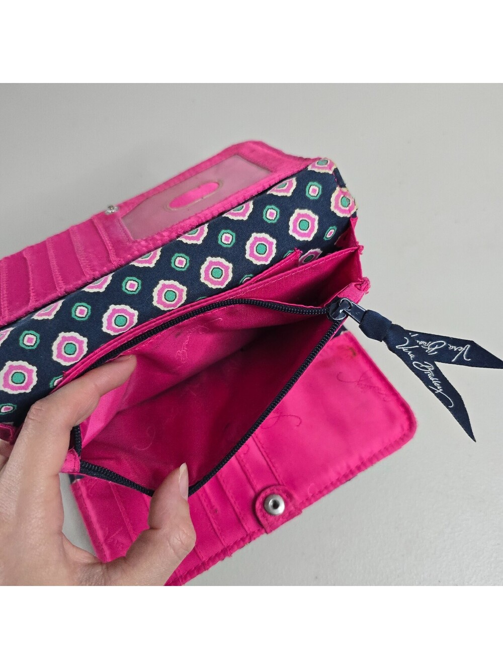 Vera Bradley Woman's Quilted Paisley Floral Psychedelic Wallet - Picture 8 of 10